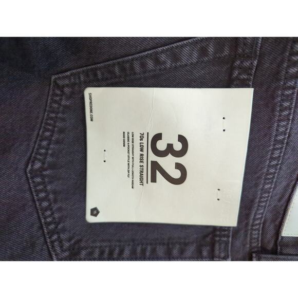 Re/Done Black 70s Low Rise Straight Leg Jeans NWT - Picture 3 of 7